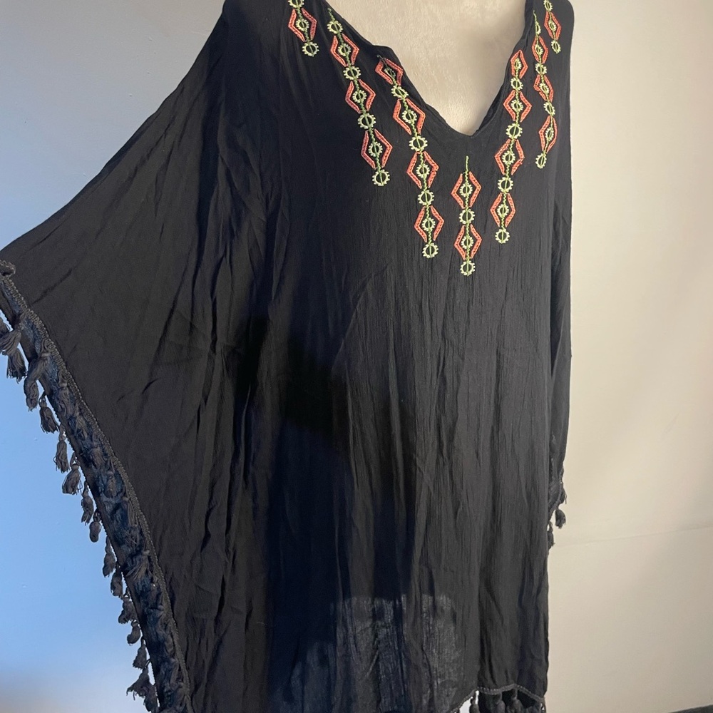 Embroidered Black Midi Dress - Picture 2 of 7
